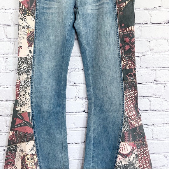 New Free People Bali Patchwork Bell Bottom Flare Jeans Size 26 x 35 - Picture 5 of 13